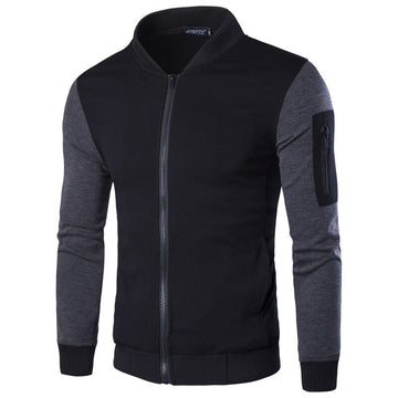 Men's Winter Bomber Zipper Jacket - Black (Edition 2) - L, Black